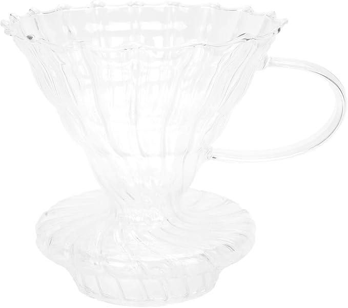 Glass Pour Over Coffee Dripper Cone, Coffee Filter Cup with High Borosilicate Heat - Glass, Slow Flow Rate for Optimal Extraction, Coffee Filtering Tool for Home Office U