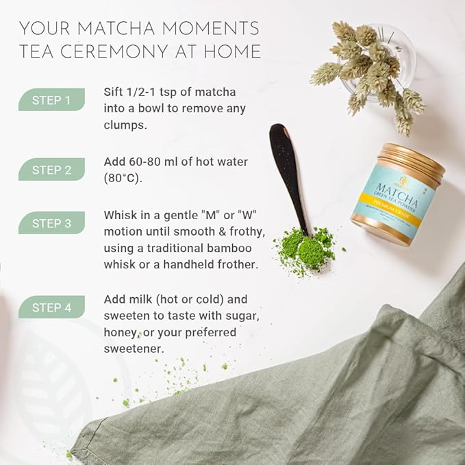 Matcha Tea Powder, Authentic Japanese Unsweetened Matcha, Premium Grade from Kagoshima Volcanic Soil, Green Tea Powder, 1.06oz (30g)
