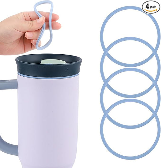 4pcs Gasket Replacement for Owala 40oz Tumbler, O Shaped Rubber Lid Seal Ring Water Bottle Accessories Replacement Part Compatible with Owala 40oz Stainless Steel Cup