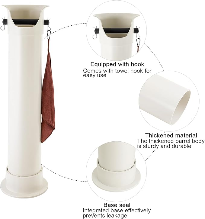 Professional Commercial Knock Box - Large 33.66" Quiet Espresso Grounds Bin with Locking Lid & Rubber Bar, Durable for High-Volume Coffee Shops, Cafes, Restaurants