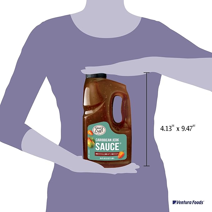 Sauce Craft Caribbean Jerk Sauce, Bold Caribbean Flavor, Versatile For Marinades and Dips, 0.5 Gallon