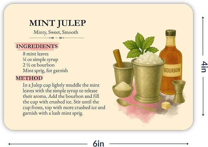 History By The Glass: Classic Cocktail Origins 1806–1919, 20 Illustrated Recipe & Reference Cards, Vintage Art Card Collection, Historic Drink Guide Set, Unique Gift for Home Bar or Collectors