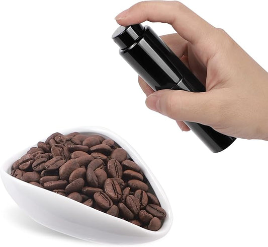 Ceramic Coffee Dosing Cup and 20 ML Spray Bottle Set - Static Reducing Espresso Accessories Kit for Home, Cafe | Professional Espresso Coffee Measuring Cups Tools (White)