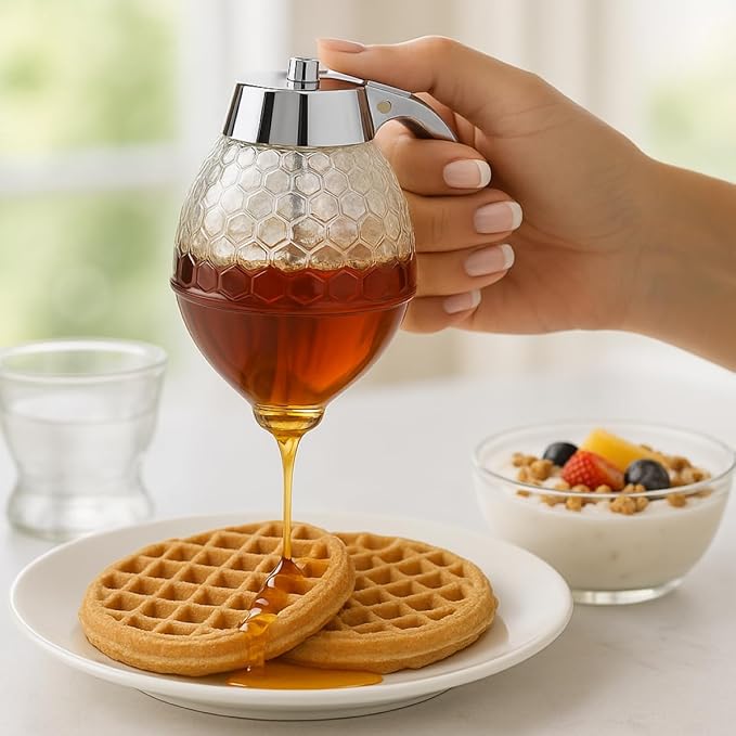 Mrs. Anderson’s Baking Syrup Honey Dispenser, Glass with Storage Stand, 8-Ounce Capacity