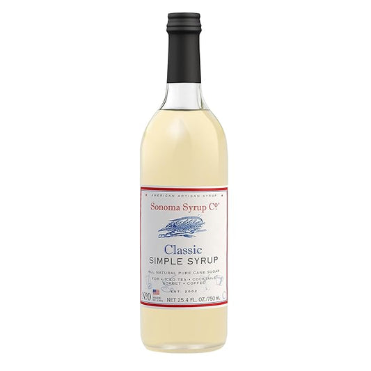 Sonoma Syrup Co. Classic Simple Syrup 25.4 fl oz | for Coffee, Cocktails, and Cooking | Hand Crafted in the USA