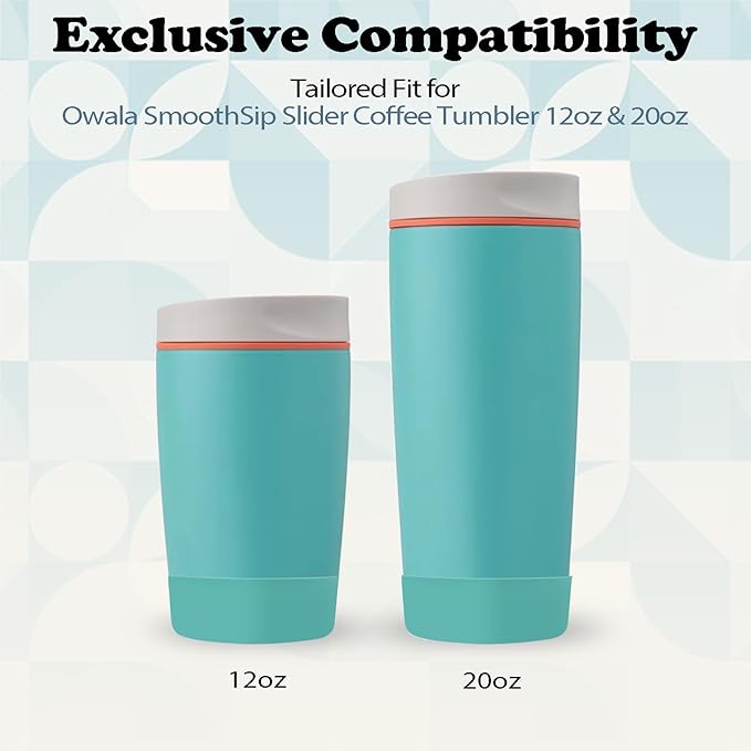2Pcs Silicone Boot for Owala SmoothSip Slider Coffee Tumbler 20oz 12oz, Anti-Slip Sleeve for Travel Coffee Mug, Protective Accessories for Owala, BPA Free (Beachy Breeze)
