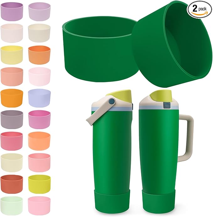 2PCS Silicone Boots for Owala 30oz & 40oz FreeSip Sway Bottles & Tumblers – Non-Slip, Scratch-Resistant, Stability Enhancer for Owala Accessories (Putting Green)