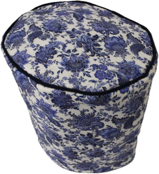 Cotton Cover Compatible with K Coffee Brewing System (K Compact, Blue Floral)