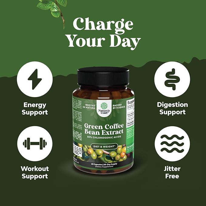 Bundle of Green Coffee Bean Extract - for Weight Loss Appetite Suppressant with Chlorogenic Acid - Herbal Fat Burner - 750 mg Energy Booster Potent Formula for Women & Men - 120 Count & 60 Count