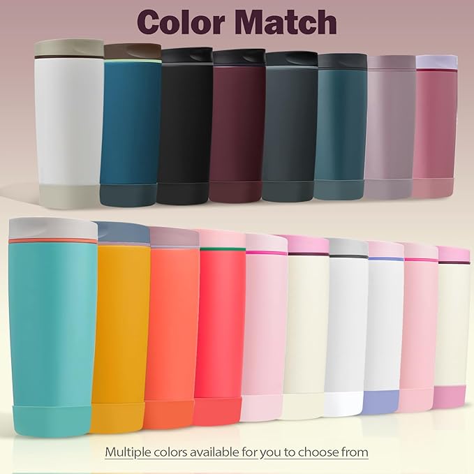 2pcs Silicone Boot for Owala SmoothSip Slider Coffee Tumbler 20oz 12oz, Anti-Slip Sleeve for Travel Coffee Mug, Protective Accessories for Owala BPA Free (Burgundy Bay)
