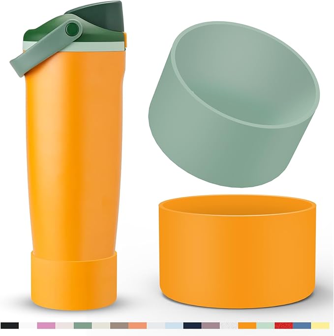 2 Pcs Silicone Boot for Owala 40oz & 30oz FreeSip Sway Tumblers, Protective Bottom Bumper Anti-Slip Sleeve Accessories for FreeSip Sway Water Bottles, Dishwasher Safe and BPA Free