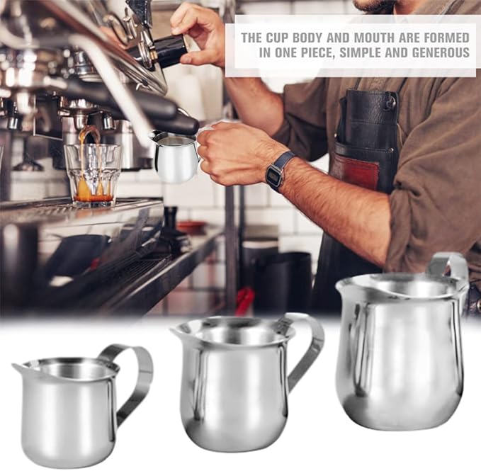 Rolin Roly 90ML Milk Frothing Pitcher Stainless Steel Small Bell-Shaped Creamer Coffee Jug for Barista Cappuccino Espresso Cups Latte Art Pitcher