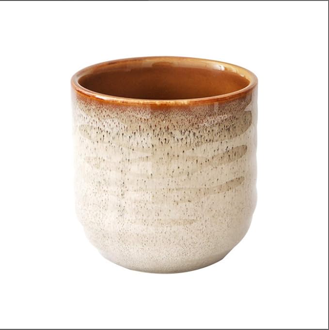 Lxuwbd Japanese Style Ceramic Tea Set, Tea Cup, Coffee Cup, Yerba Mate Set, Ceramic Mate Cup Set of 4 (cream-colored)