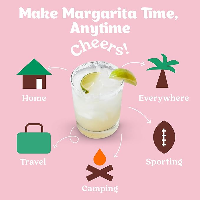 Craftmix Classic Margarita Cocktail & Mocktail Drink Mixer, Skinny Mixes - Water Flavoring Packets - Made With Real Fruit - Vegan, Low-Carb, Low-Sugar, Non-GMO, Dairy Free, Gluten Free, 24 Pack
