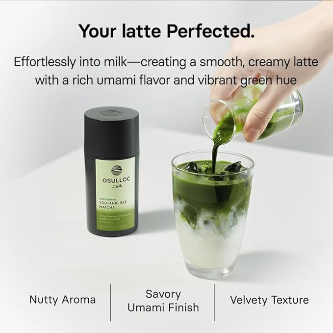 OSULLOC Premium Matcha Powder for lattes, Ceremonial Grade Korean Matcha, Premium Organic (USDA) Pure Leaf Green Tea from Jeju, 1.41 oz, 40g