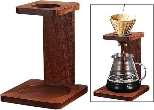 Coffee Filter Cup Stand Coffee Dripper Stand Wooden Stable Practical Pour Over Coffee Dripper Rack for Hotel Dorm Tea House, Style B