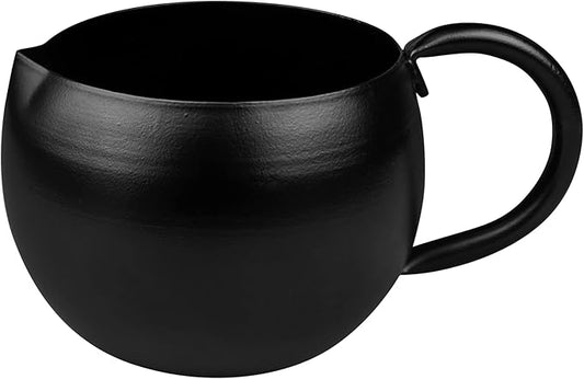 GoCraft Black Metal Creamer Pitcher – Small Iron Serving Jug with Handle for Coffee Creamer, Milk, Syrup, Sugar or Dressing – Modern Tableware for Cafe, Restaurant, or Kitchen Countertop