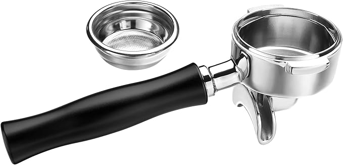 Normcore 58mm Double Spout Portafilter with Basket - Fits E61, Flair 58, ECM, Rocket, Sanremo, Synesso, Slayer, VBM - Anodized Aluminum Handle and 22g Basket