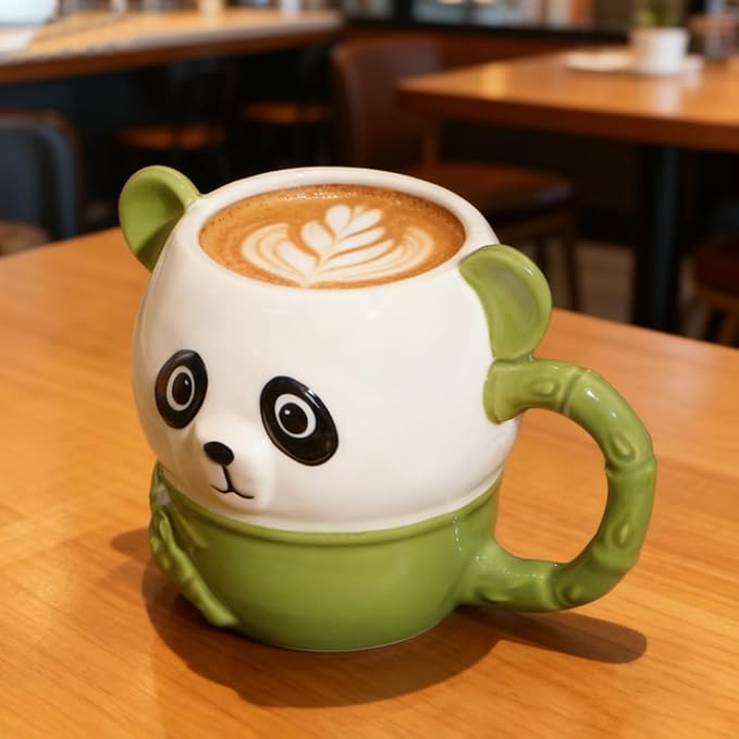 Cute Panda Coffee Mug 16 oz 3D Animal Mug,Cartoon Ceramics Figurine Tea Cup, Funny Offices Gifts for Coworkers & Work Besties,Birthday Gifts for Women Men Girls Pandas Lovers