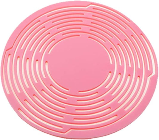 Multifunctional Mesh Coaster,Multifunctional Mesh Cup Coaster,Multi-Use Silicone Storage Bag&Organizer,Wine Holder Handheld Bottle Mesh Coaster Silicone Mat Mesh Design (Pink)