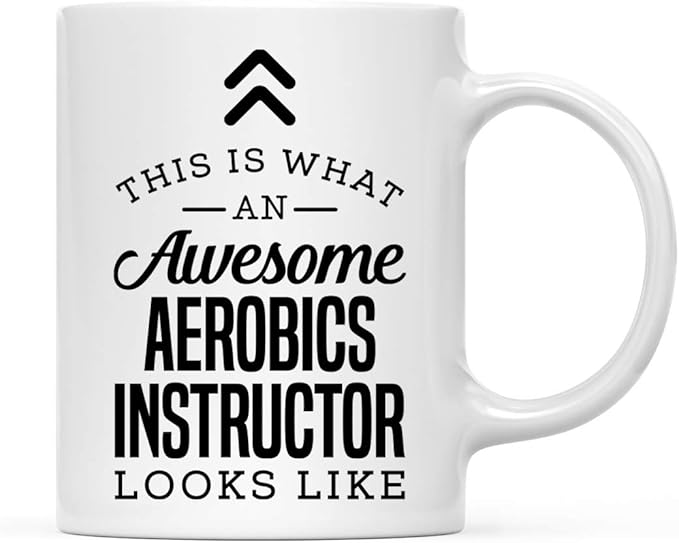 Andaz Press 11oz. Ceramic Coffee Tea Mug Thank You Gift, This is What an Awesome Aerobics Instructor Looks Like, 1-Pack, Birthday Christmas Gift Ideas Coworker Him Her, Includes Gift Box