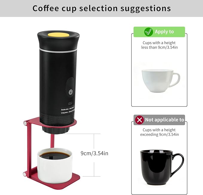 Pour Over Coffee Maker Stand,Foldable Portable Electric Espresso Machine Stand,Holder for Coffee Grinder,Universal Dripper,V60 Dripper,Travel Coffee Maker, Press Round&Red