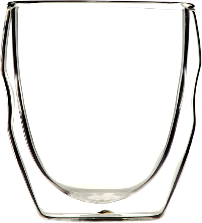 Moderna Artisan Series Double Wall 8 oz Beverage Glasses - Set of 8 Drinking Glasses