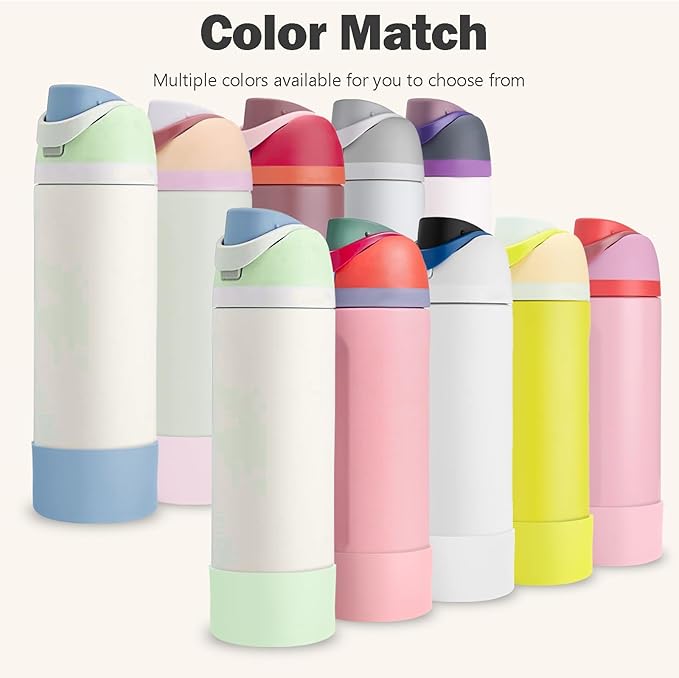 2PCS Silicone Boot for Owala 24oz FreeSip Water Bottle, Anti-Slip Scratch-Resistant Bottom Sleeve, Protective Sports Bottles Accessories, BPA-Free