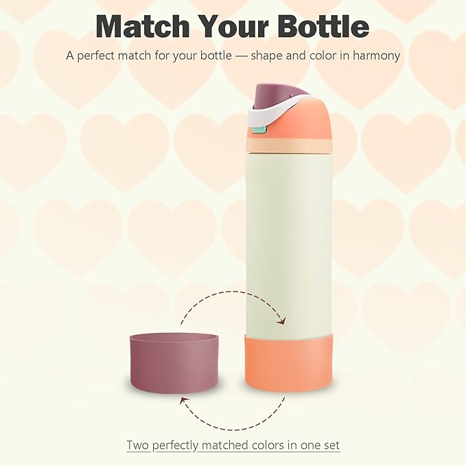 2PCS Silicone Boot for Owala 24oz FreeSip Water Bottle, Anti-Slip Scratch-Resistant Bottom Sleeve, Protective Sports Bottles Accessories, BPA-Free