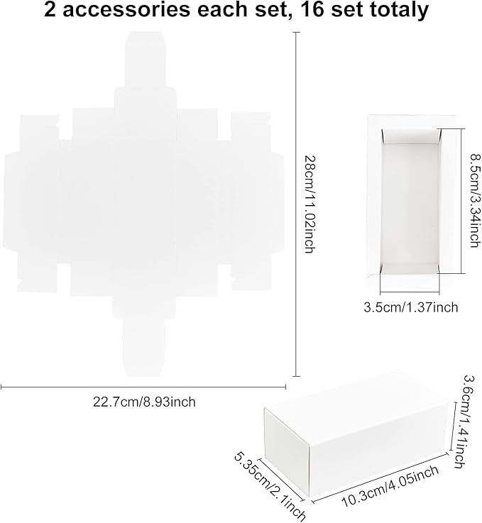 BENECREAT 16PCS White Kraft Packaging Drawer Box 4x2x1.4 Inch Cardboard Present Box for Lipstick, Small Perfume Essential Oil Bottle