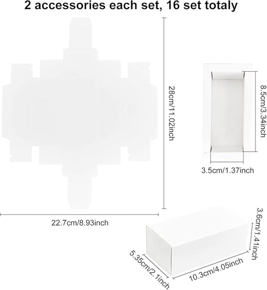 BENECREAT 16PCS White Kraft Packaging Drawer Box 4x2x1.4 Inch Cardboard Present Box for Lipstick, Small Perfume Essential Oil Bottle