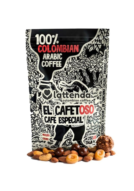 Lattenda Cafetoso Magic: Colombian Arabica Coffee - Sweet Notes, Cocoa - Aroma - Specialty Single Origin - 250g Whole Bean
