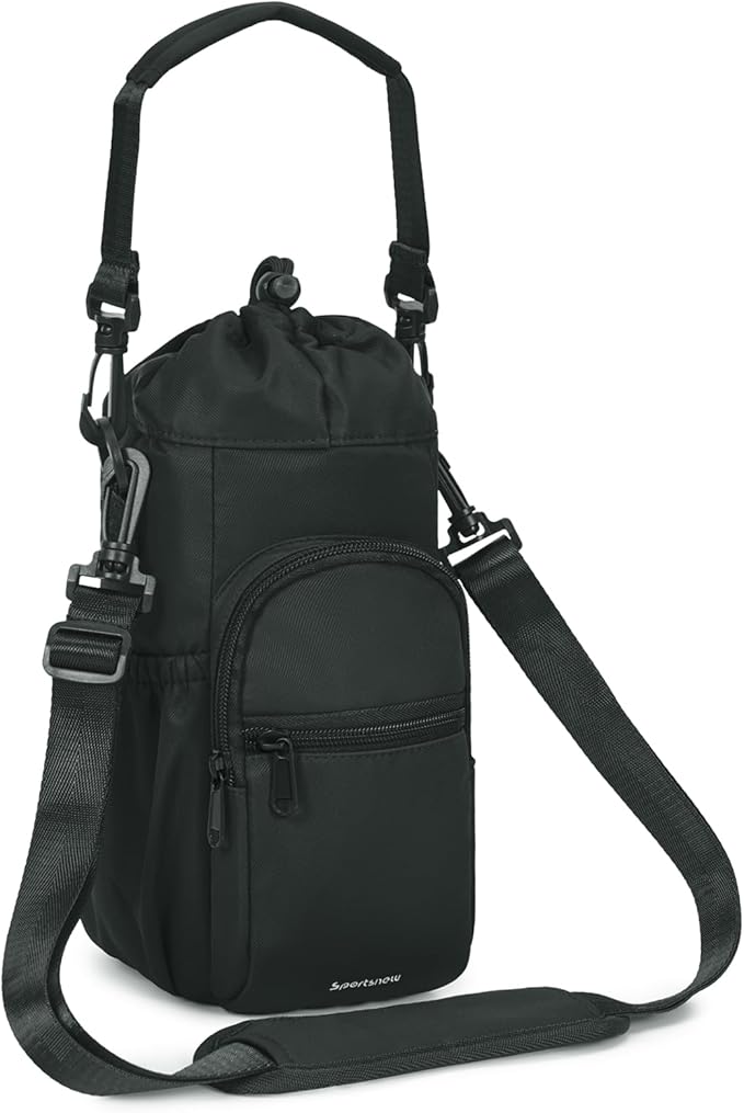 sportsnew Water Bottle Holder with Strap 32oz 40oz Insulated Water Bottle Carrier Sling Bag with Phone Pocket Crossbody