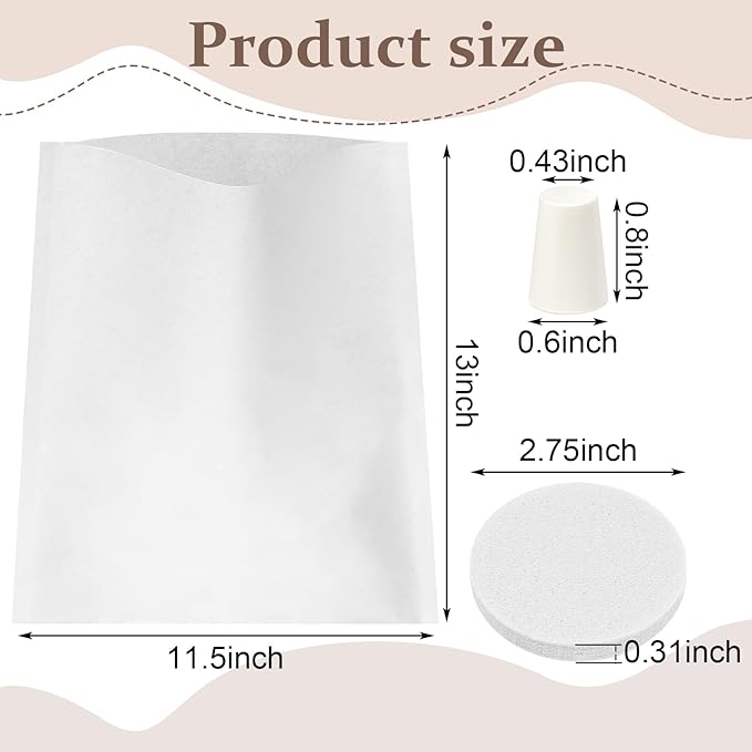 Feifeiya 70 Pack Filter Replacement Set Compatible with Toddy Cold Brew Coffee Maker Include 50 Cold Brew Paper Bags 10 Reusable Coffee Filter Replacements and 10 Stoppers