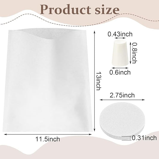 Feifeiya 70 Pack Filter Replacement Set Compatible with Toddy Cold Brew Coffee Maker Include 50 Cold Brew Paper Bags 10 Reusable Coffee Filter Replacements and 10 Stoppers