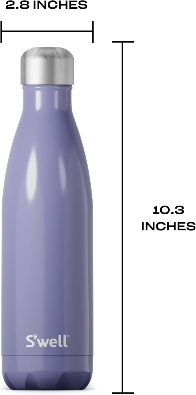 S'well Stainless Steel Water Bottle, 17oz, Hillside Lavender, Triple Layered Vacuum Insulated Containers Keeps Drinks Cold for 36 Hours and Hot for 18, BPA Free, Perfect for On the Go