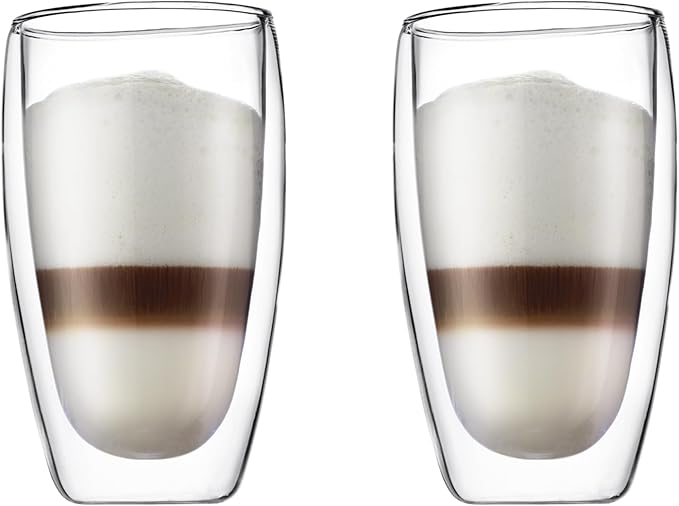 Bodum 15oz Pavina Double Wall High-Heat Borosilicate Glass, Set of 2, Clear