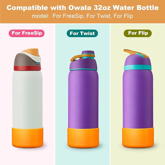Silicone Boot for Owala Water Bottle 24 oz 32 oz 40 oz, Anti-Slip Protective Sleeve for FreeSip/Twist/Flip Stainless Steel Water Bottles Accessories
