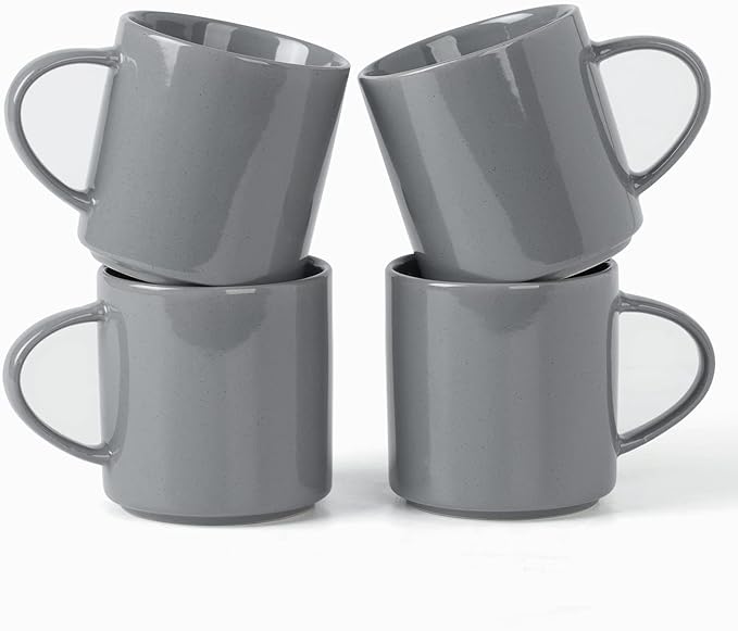 famiware Nebula 4 Pieces Coffee Mug, 14 oz Catering Mugs with Handle for Coffee, Tea, Cocoa, Milk, Dark Gray
