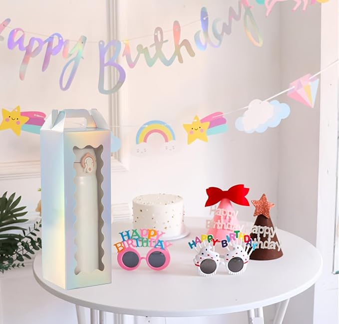 20 Pcs Tumbler Gift Boxes with Handle for Sublimation Glass Exhibition Boxes, Transparent Gift Box for 20oz & 30oz Drinking Glasses Jars Sublimation Glass Can Blanks,9.8 x 3.35 x 3.35 In (Laser)