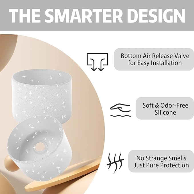 Silicone Boot for Owala 24oz Water Bottle – Anti-Slip Protective Cover, Bottle Boot, Base Cover Compatible with FreeSip, Sleeve for Stainless Steel Tumblers (Glitter White, 24OZ)