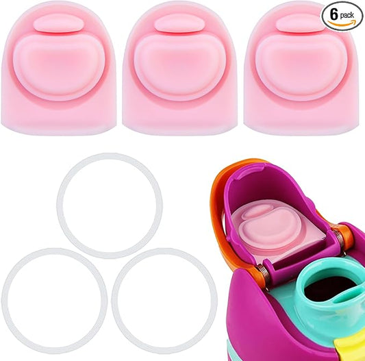 3 Sets Replacement Seal Gasket Stoppers for Owala Freesip Cap Mouth,Silicone O Sealing Ring Parts Water Bottle Top Lid Accessories for Owala Freesip 16/19/24/32/40oz（Pink）