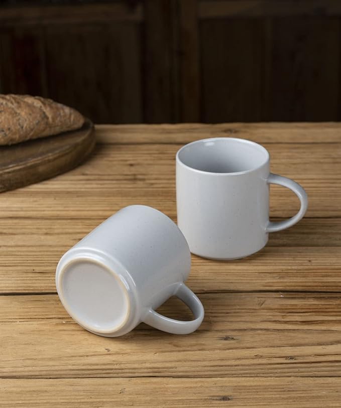famiware Nebula 4 Pieces Coffee Mug, 14 oz Catering Mugs with Handle for Coffee, Tea, Cocoa, Milk, Light Gray