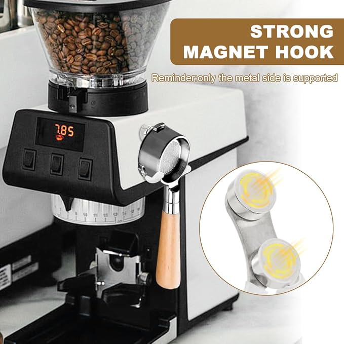 Magnetic Portafilter Holder for Espresso Machines, Wall Mounted Coffee Holder Stainless Steel Espresso Accessories Organizer Compatible with Ninja Luxe Cafe & Breville Machines(SIZE:1 Pack)