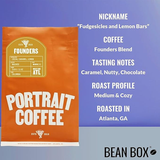 Bean Box Atlanta Coffee Sampler, 2-Pack - Roasted by Portrait, Gourmet Arabica Coffee, Variety Pack - Freshly Ground