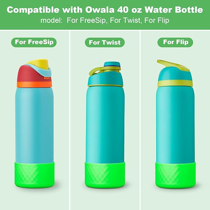 Silicone Boot for Owala Water Bottle 24 oz 32 oz 40 oz, Anti-Slip Protective Sleeve for FreeSip/Twist/Flip Stainless Steel Water Bottles Accessories