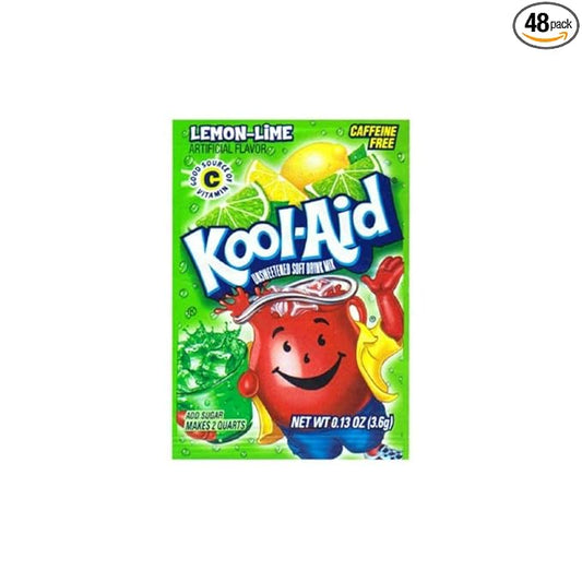 Kool Aid Lemon Lime Drink Mix 0.13 Ounce (Pack of 48)