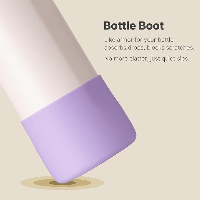 Silicone Boot for Owala 24 oz Water Bottle, Anti-Slip Protective Sleeve Bottom Cover for Owala Twist/FreeSip/Flip Stainless Steel Water Bottle (Purple)