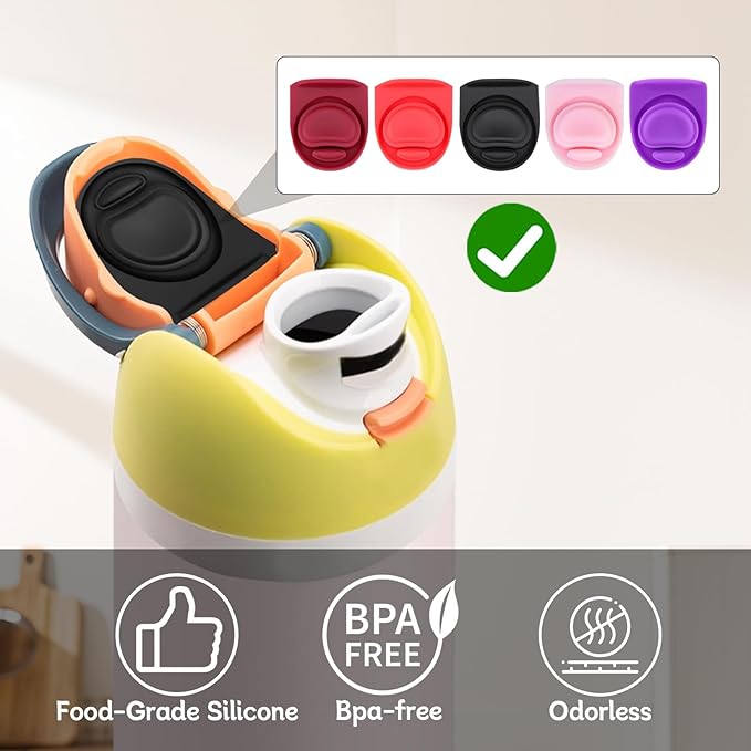 Rubber Seal Replacement Stopper Compatible with Owala Freesip16/19/24/32/40oz Spout Lid,5 Pcs Water Bottle Gasket Silicone Cap Insert Gasket Stopper Replacement Parts Accessories (5 Colors 2)