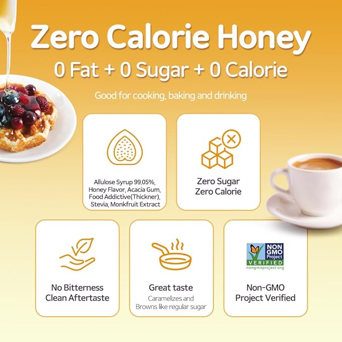 ALTist Allulose Syrup Sweetener – Zero Calorie Liquid Sugar Alternative, Keto, Vegan, Non-GMO, Plant-Based | 1:1 Sugar Replacement, No Net Carbs, Zero Fat, 17.7 fl oz - Honey